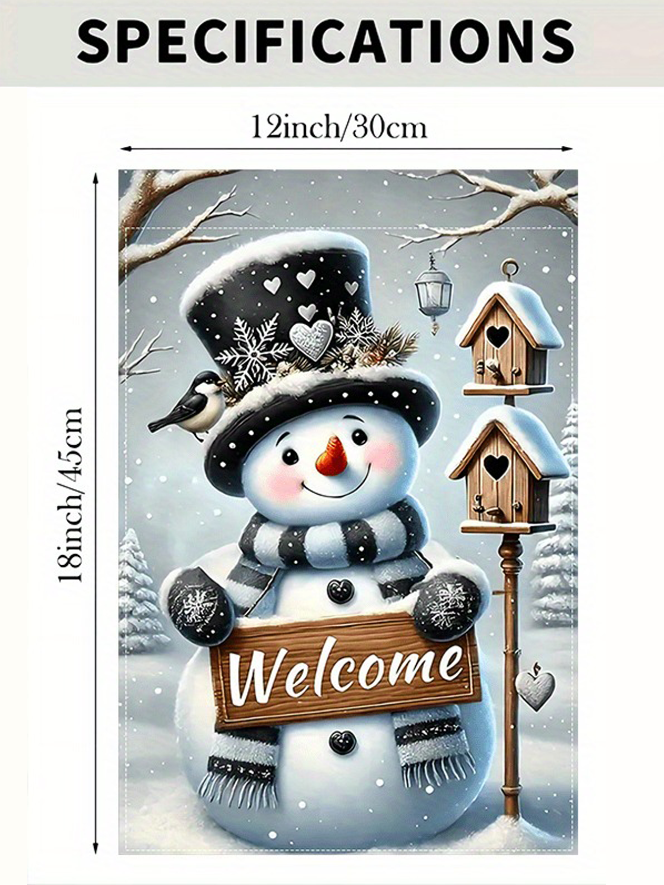 Snowman Welcome Winter Garden Flag